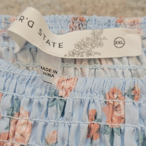 NWT Altar'd State Baby Doll Floral Mini Dress Women's Size XXL Lined Blue Floral - Picture 4 of 10